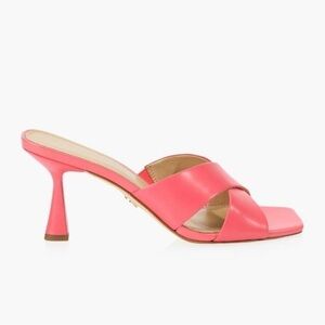 Michael Kors Clara Leather Heeled Mule Sandals in Pink - NWT